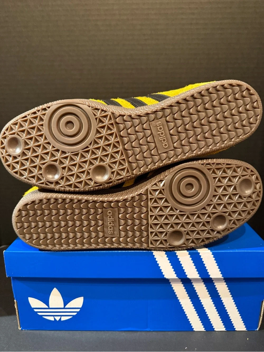 adidas Samba OG Yellow Suede Sneakers with Black Stripes